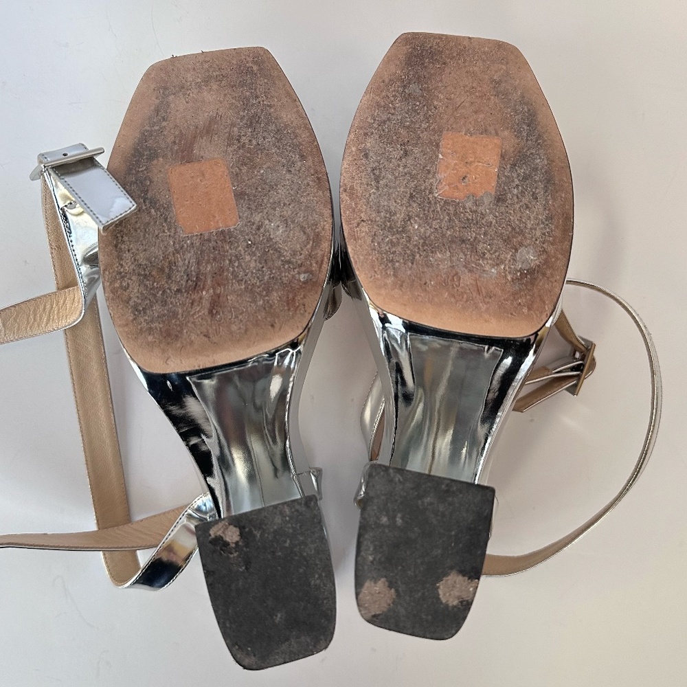 Jimmy Choo Gaia 140 Mirrored Leather Platform Sandals - Picture 7 of 14